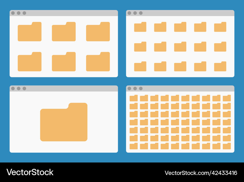 Desktop interface window with folders isolated Desktop interface window with folders isolated vector image