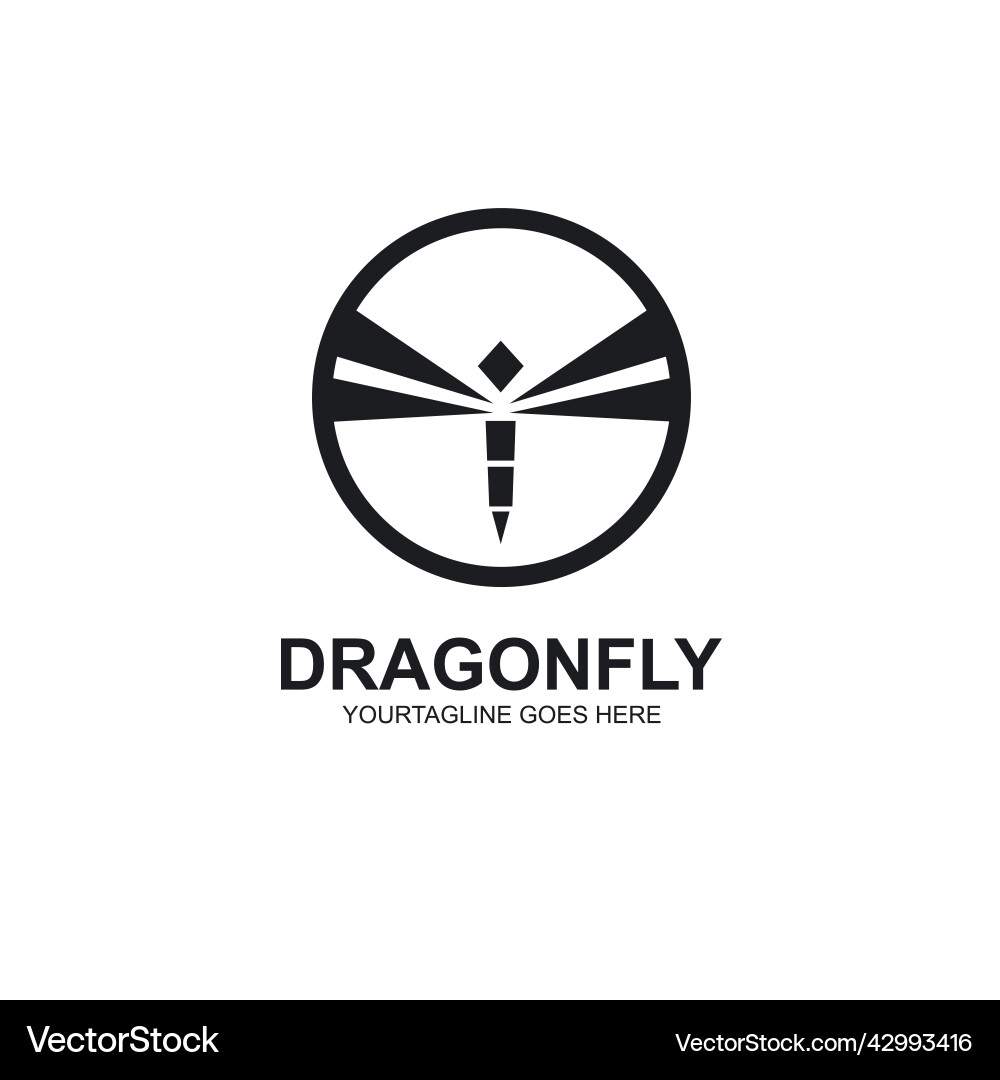 Dragonfly icon concept design web vector image