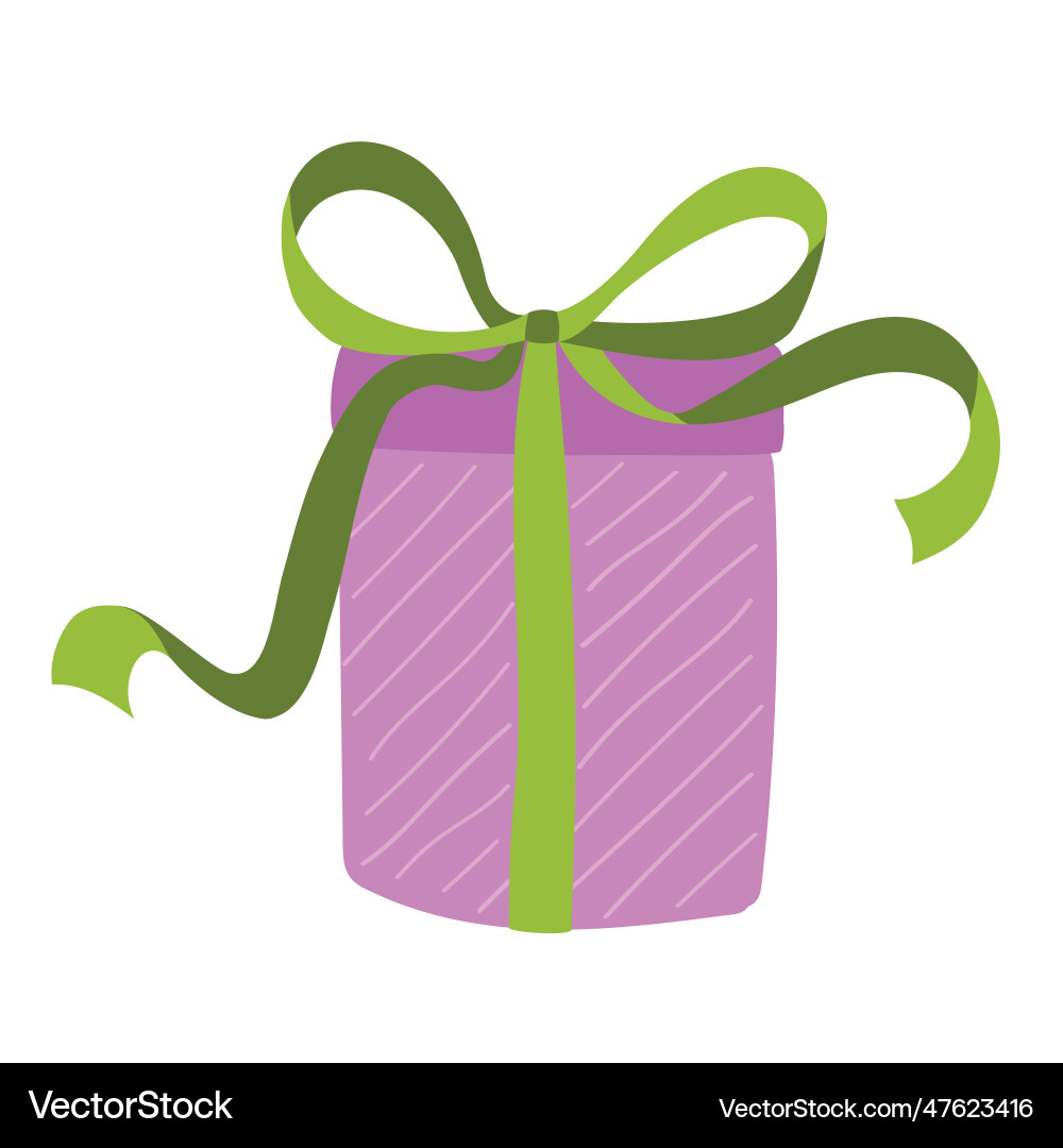 Eine Geschenkbox mit Band handgezeichnet auf weiß Eine Geschenkbox mit Band handgezeichnet auf weiß vektorbild