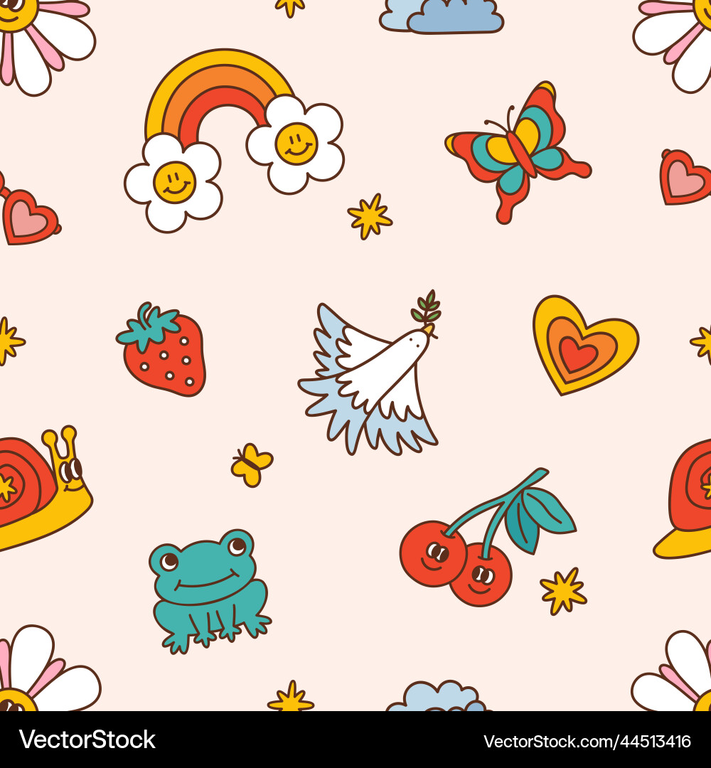 Groovy seamless pattern Vector Image