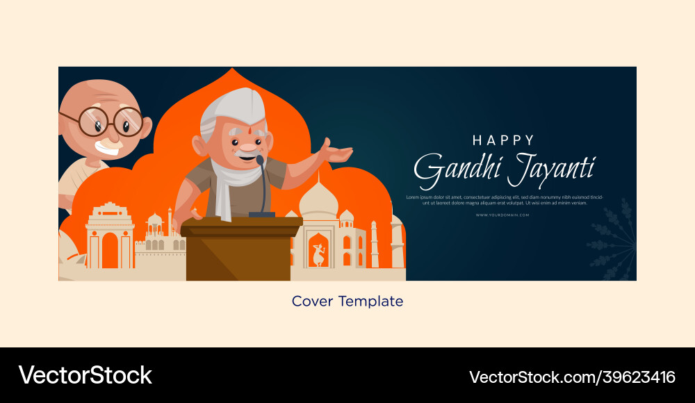 Happy gandhi jayanti cover template vector image