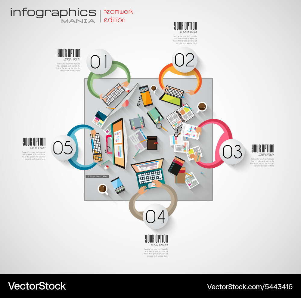 Ideal workspace for teamwork and brainsotrming Vector Image