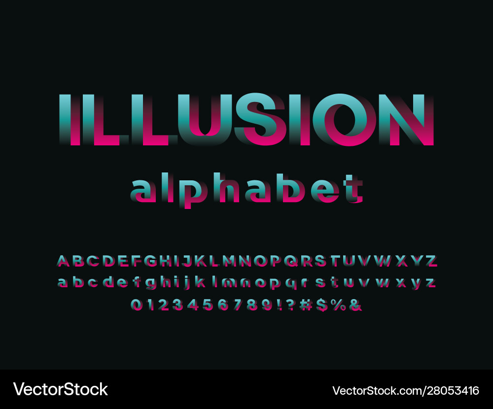 Illusion font Vector Image