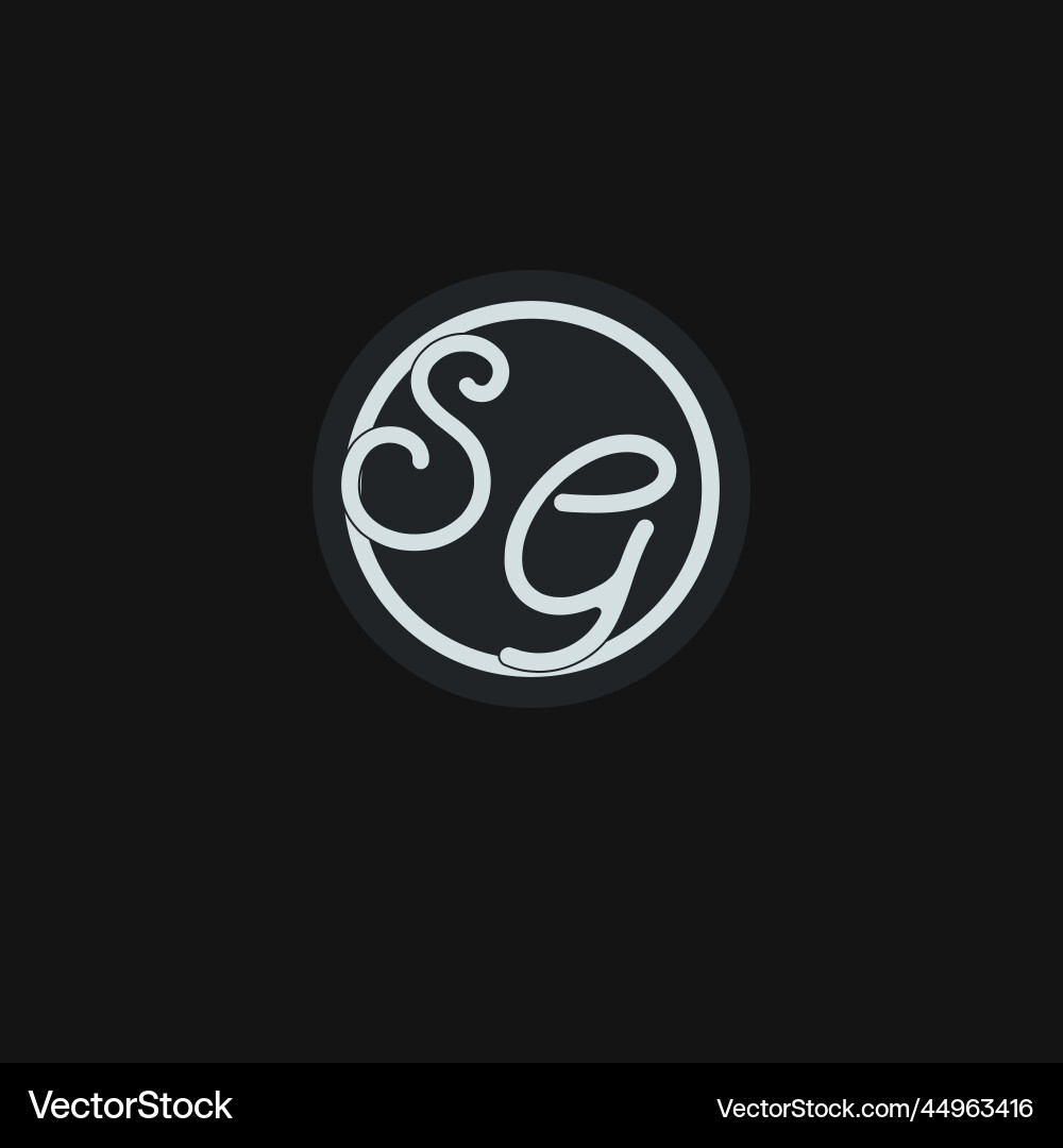 Initials sg logo monogram with simple circle line Vector Image