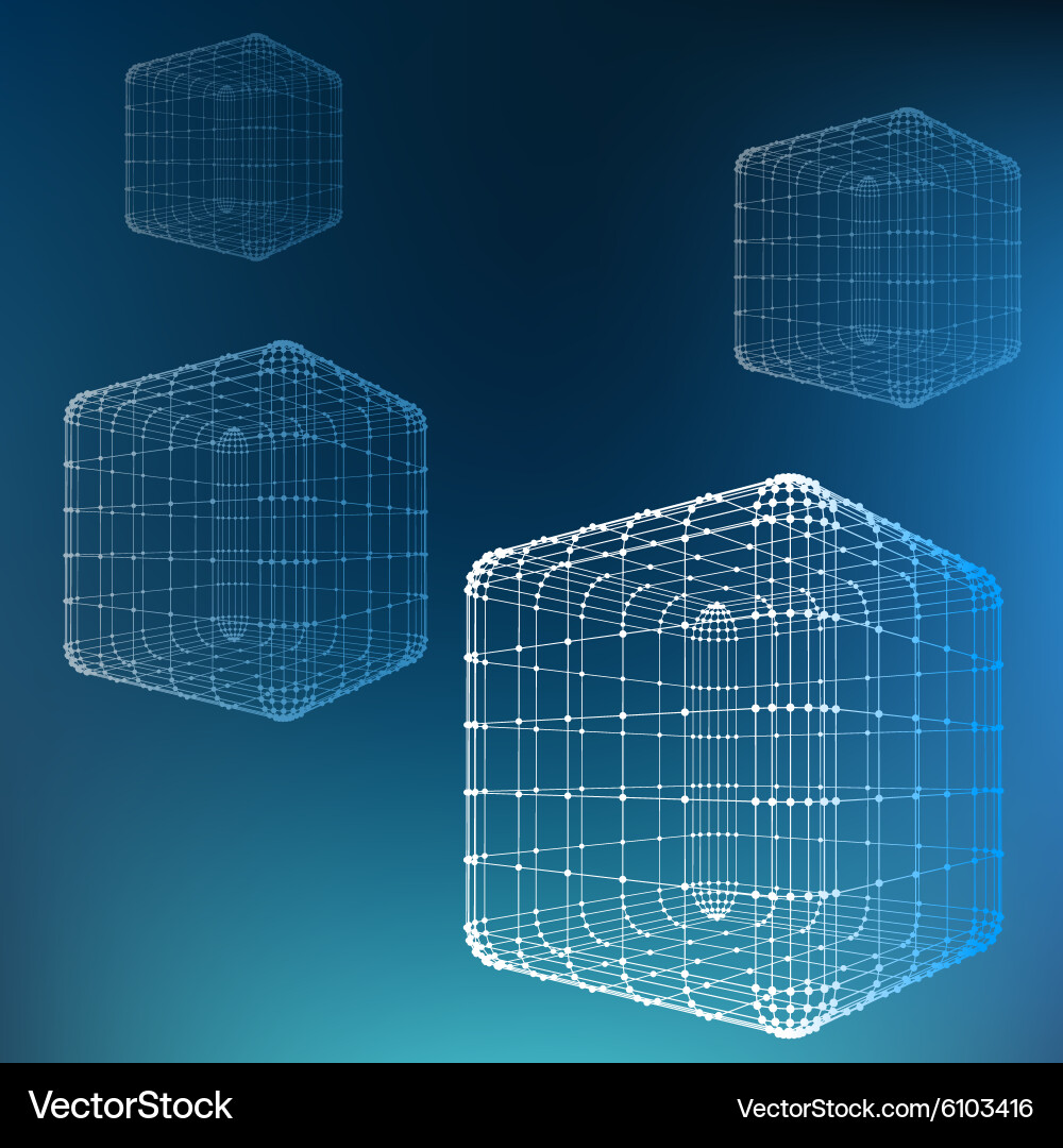 Mesh polygonal background scope of lines and dots Vector Image