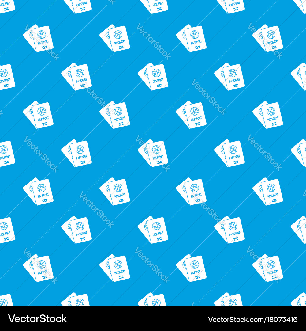 Passports with map pattern seamless blue Vector Image