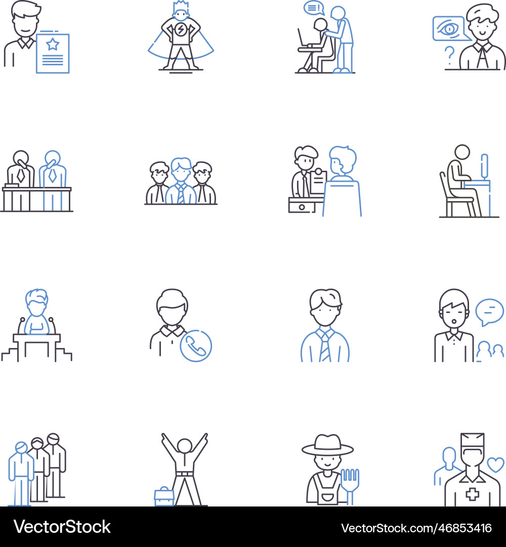 Post finding line icons collection discovery Post finding line icons collection discovery Vector Image