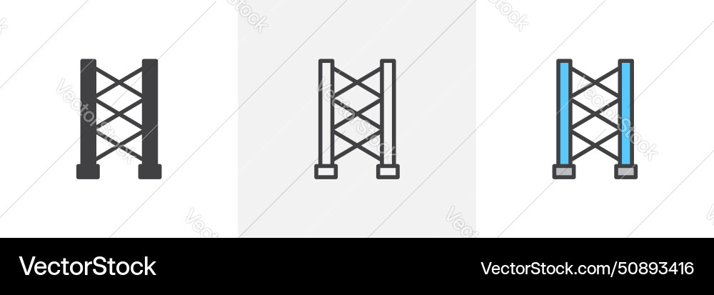 Scaffolding Icon Set vector image
