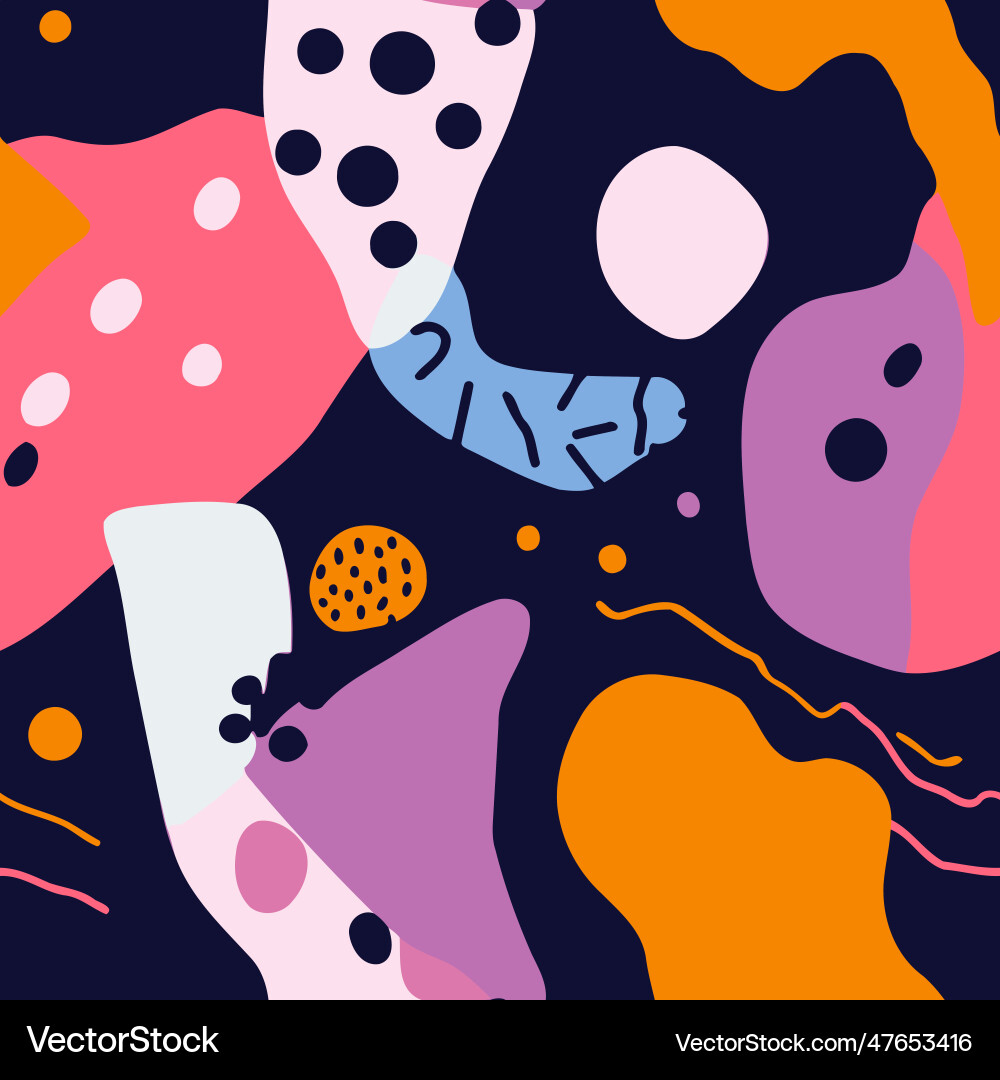 Seamless pattern with abstract shapes in memphis Seamless pattern with abstract shapes in memphis Vector Image