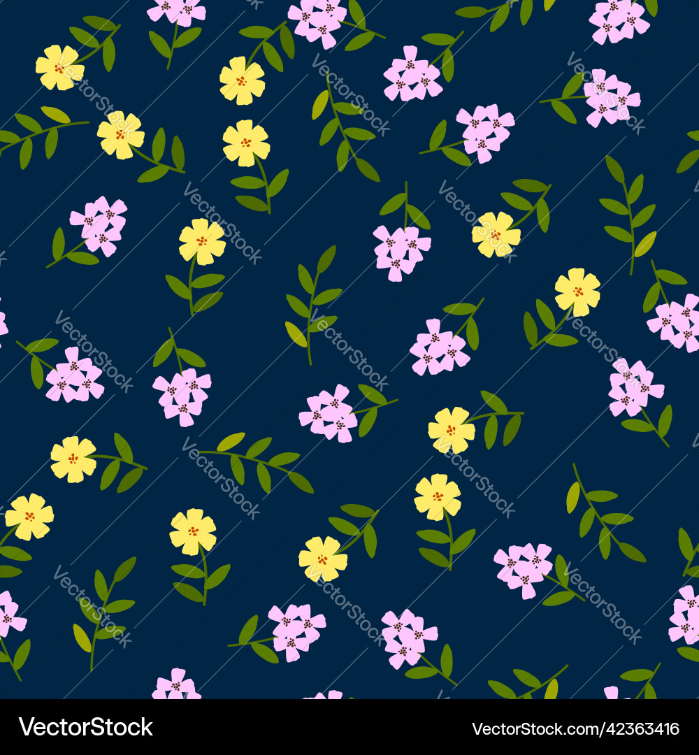 Seamless pattern with color flowers Vector Image