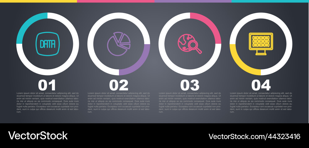 Set line data analysis pie chart infographic Set line data analysis pie chart infographic Vector Image