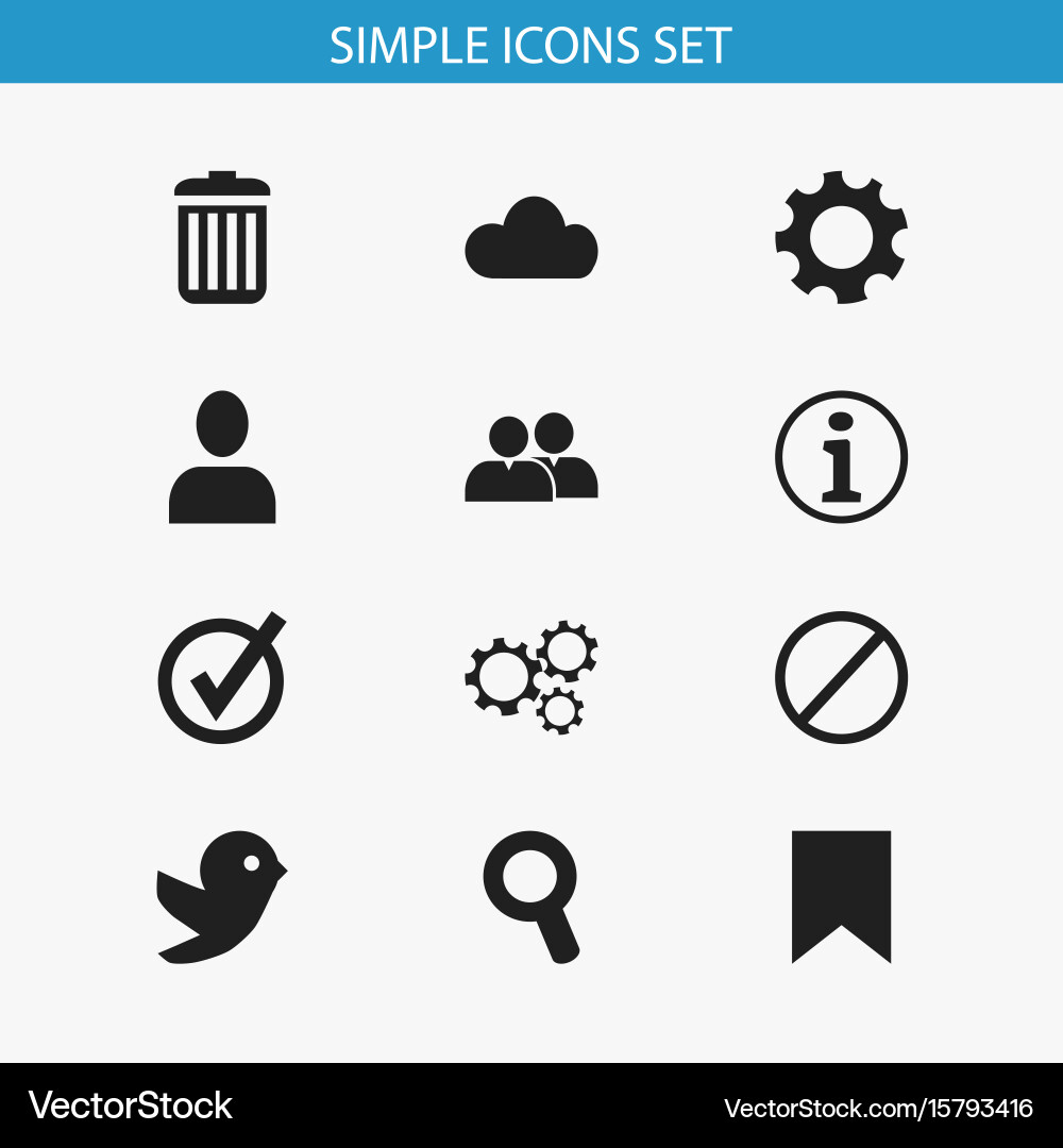 Set of 12 editable web icons includes symbols vector image