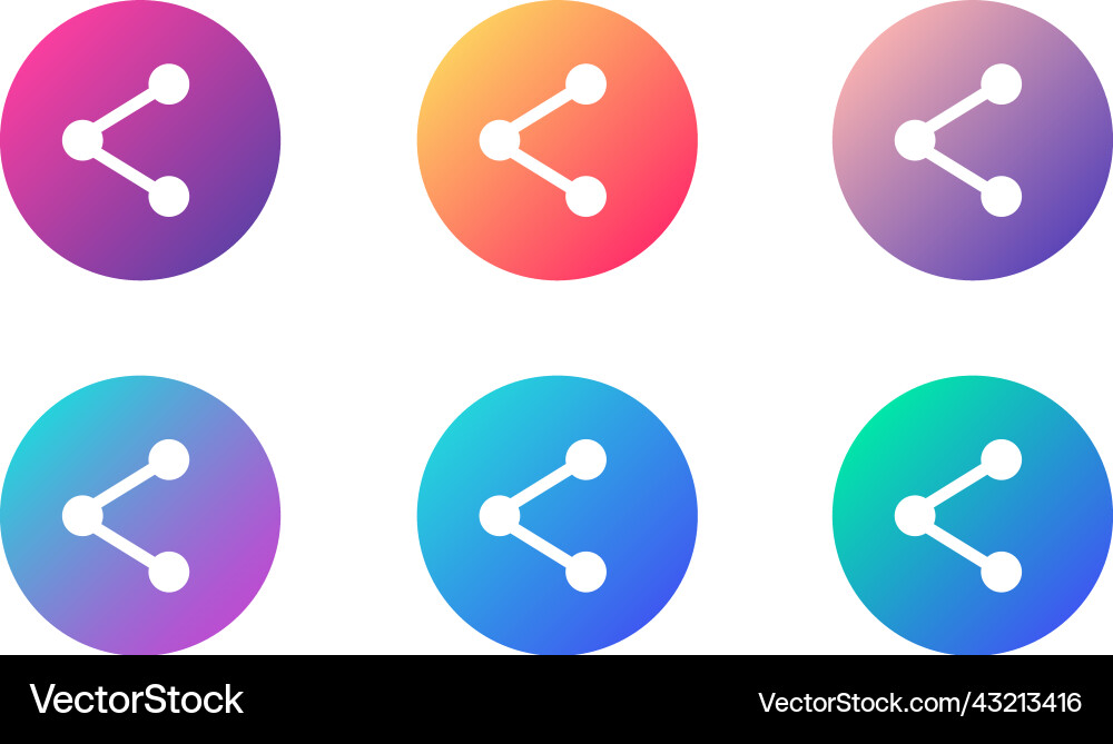 Share account ui web button elements Share account ui web button elements vector image