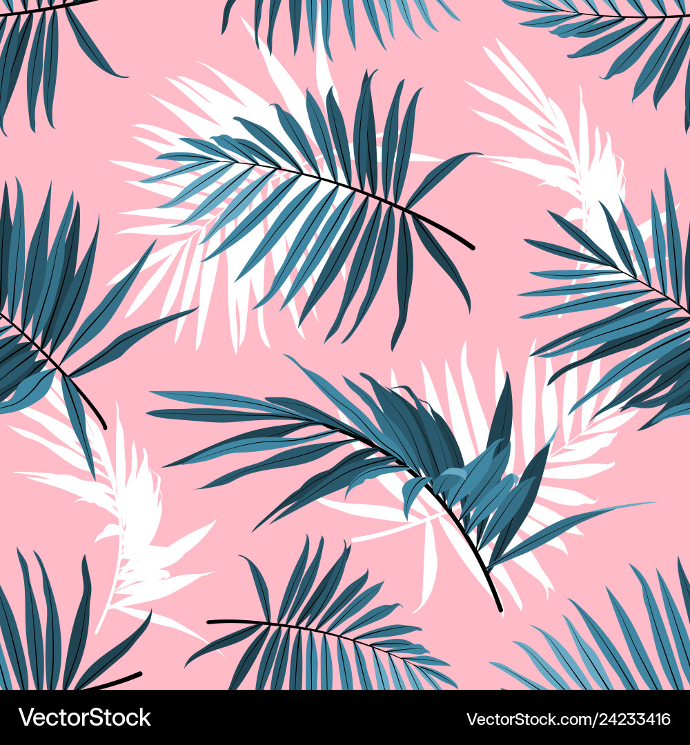Tropical Palm Leaves Pattern vector image
