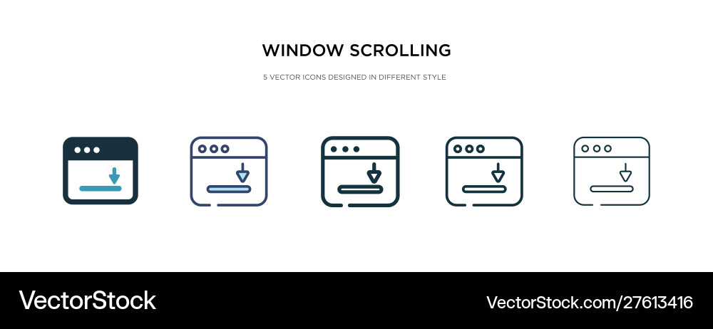 Window scrolling right icon in different style Vector Image