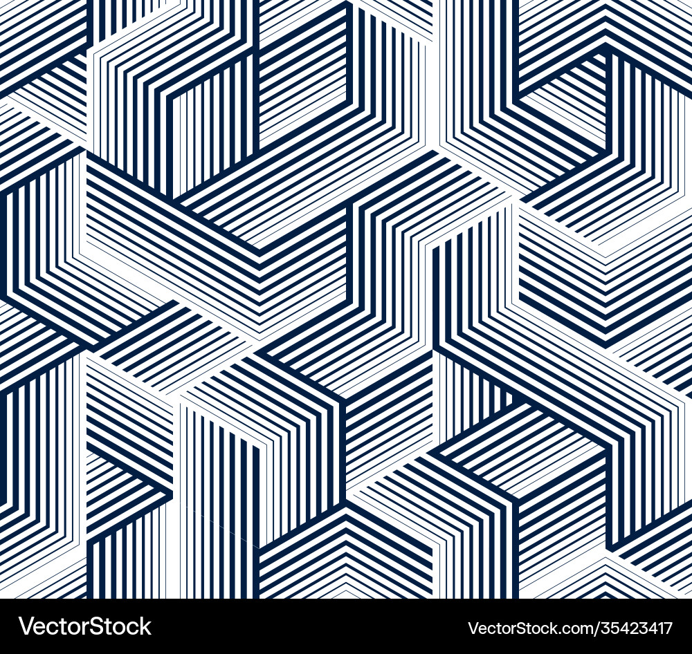 3d cubes seamless pattern background lined 3d cubes seamless pattern background lined vector image