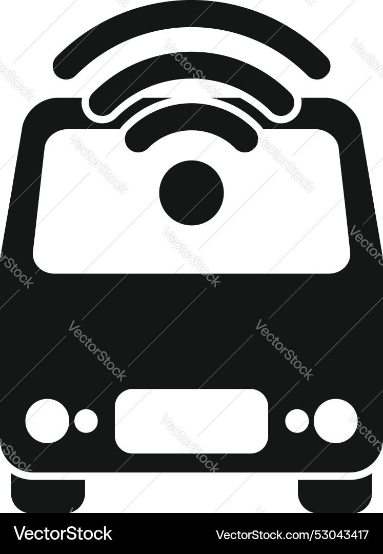Autonomous self driving bus connecting via wifi Autonomous self driving bus connecting via wifi vector image