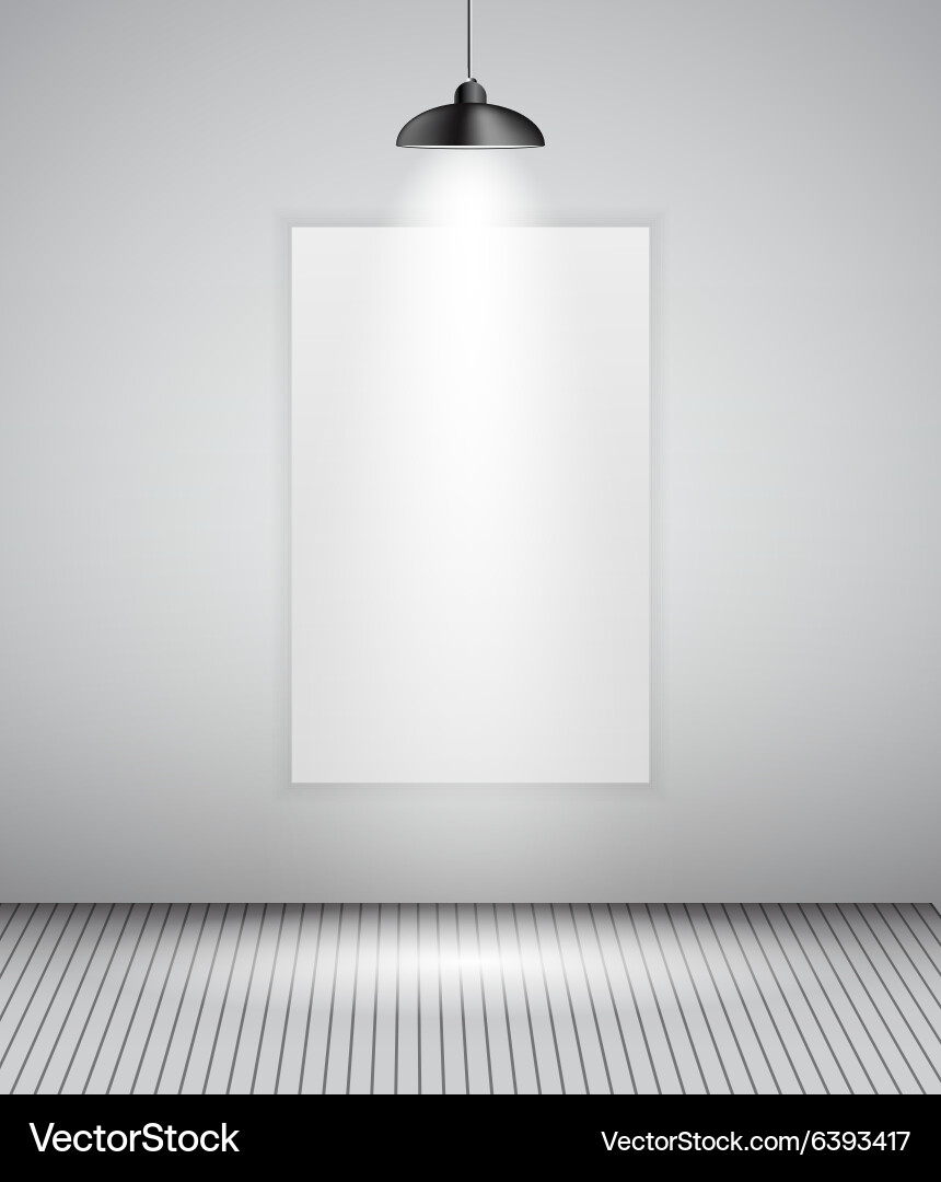 Background with lighting lamp and frame empty Vector Image