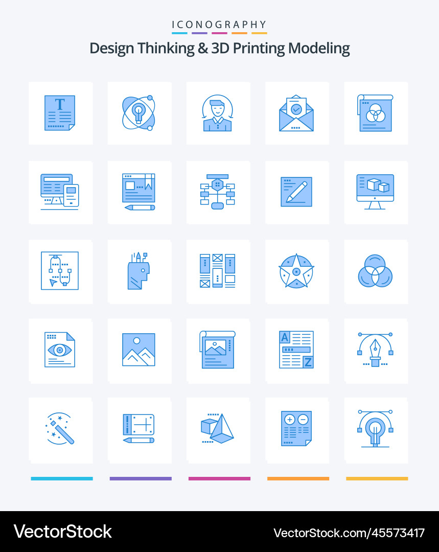 Creative design thinking and d printing modeling vector image