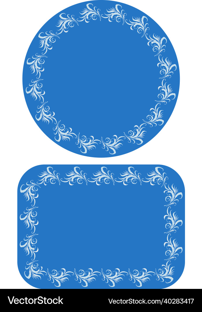 Decorative cards with borders fom textured white Vector Image