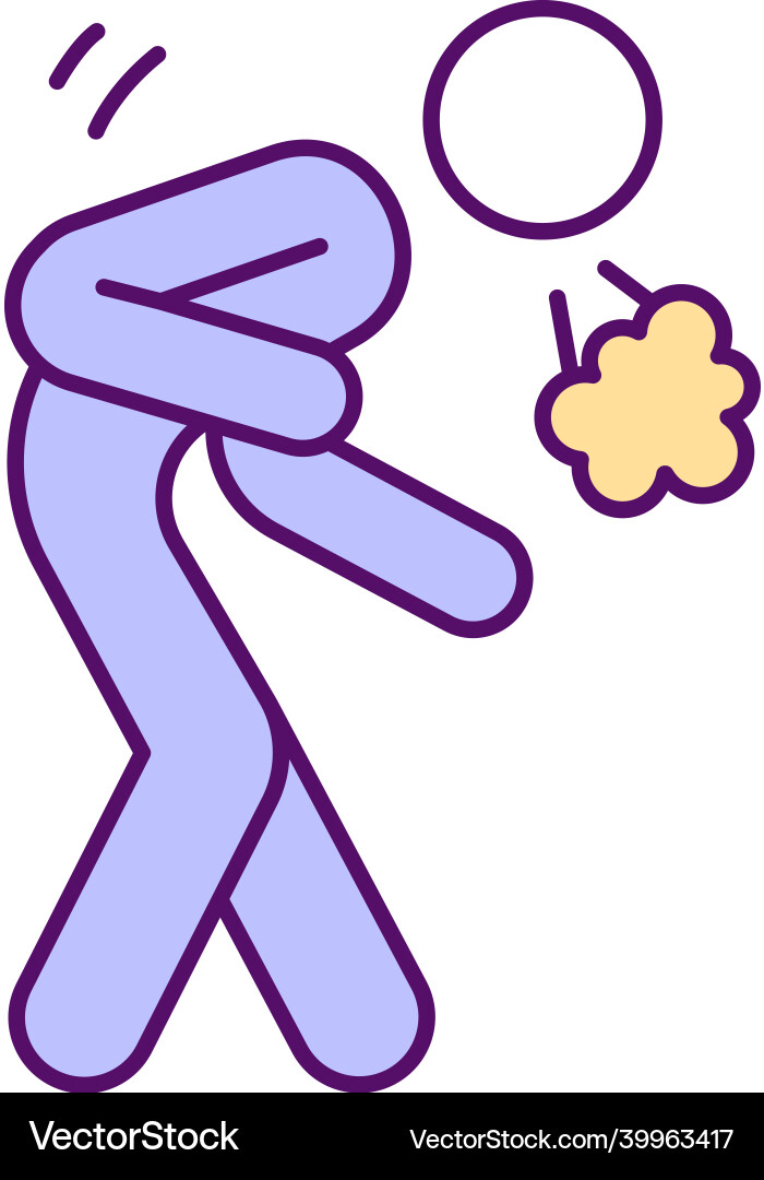 Difficulties with breathing rgb color icon Difficulties with breathing rgb color icon Vector Image