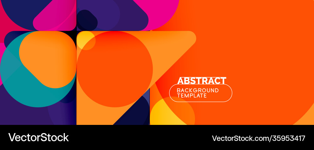 Flat geometric round shapes and dynamic lines Vector Image