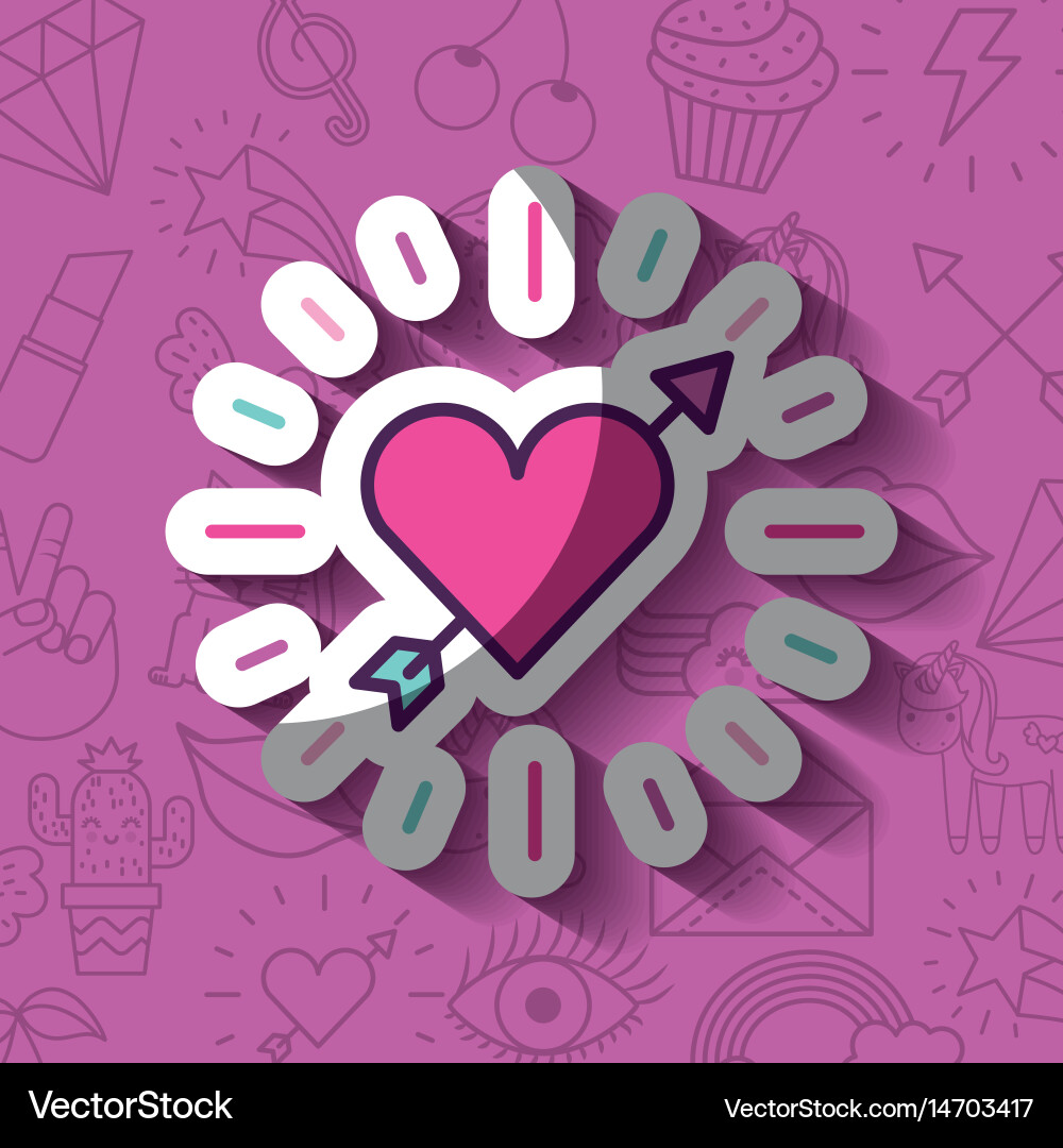 Girly icon over background image Vector Image