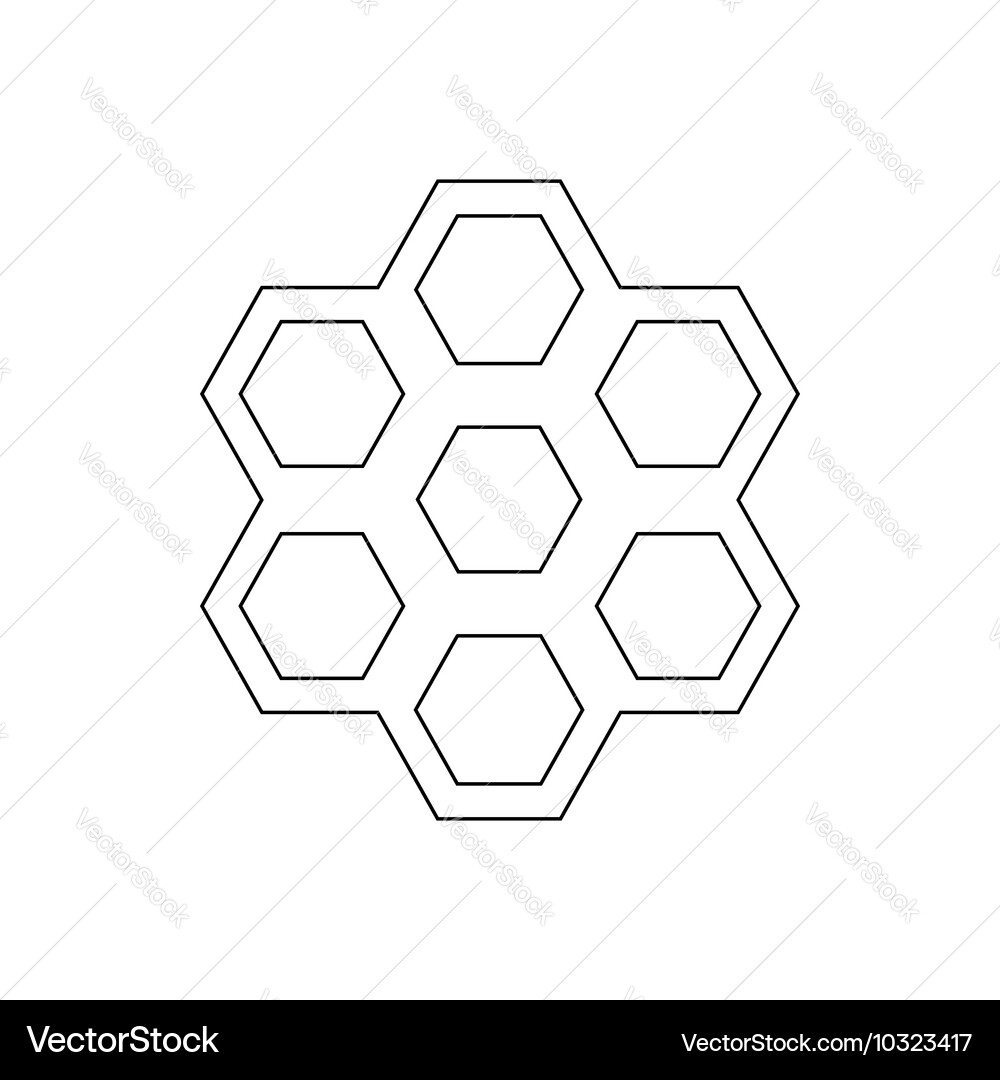 Honeycomb pattern icon outline style vector image