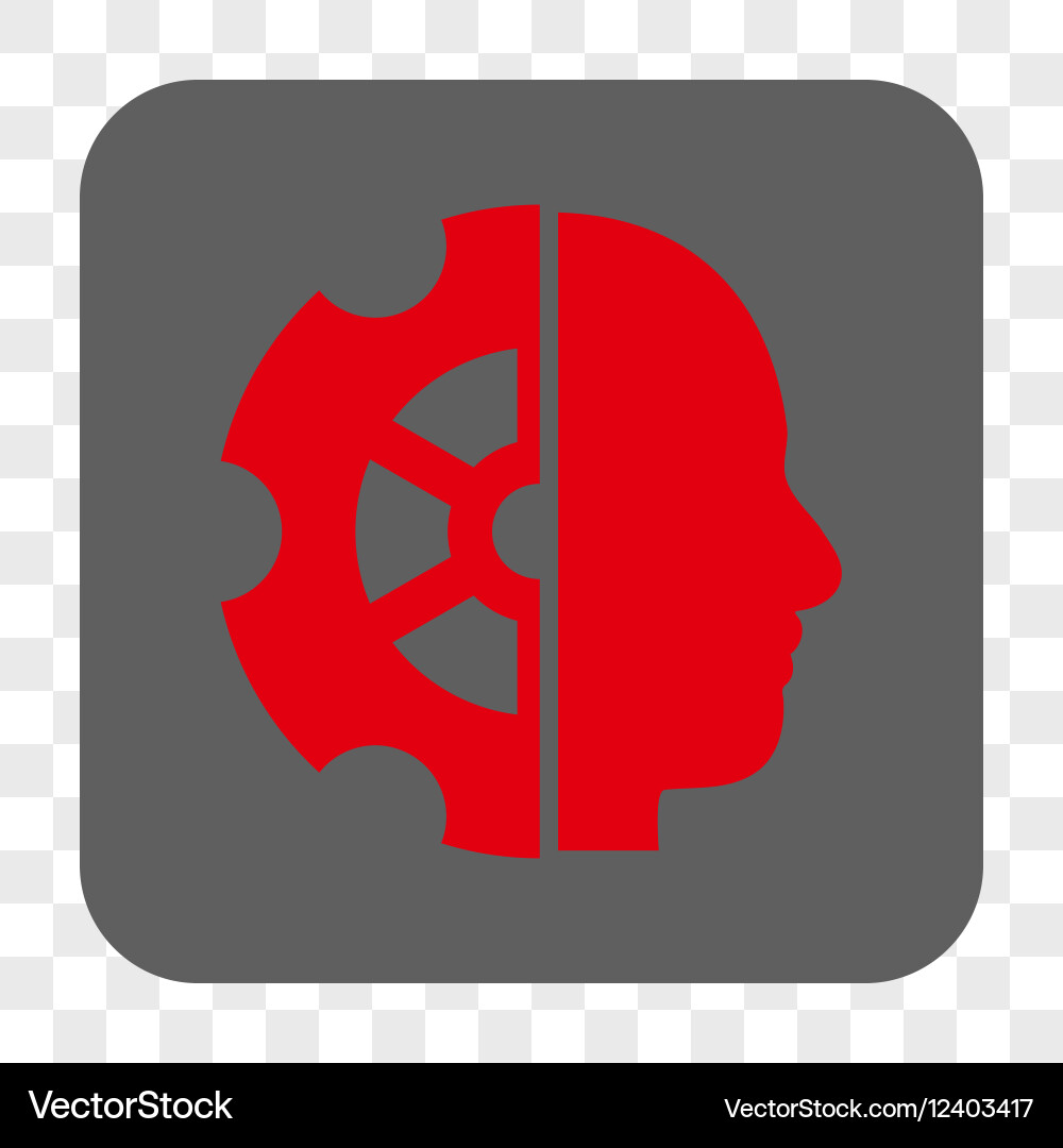 Intellect rounded square button Vector Image