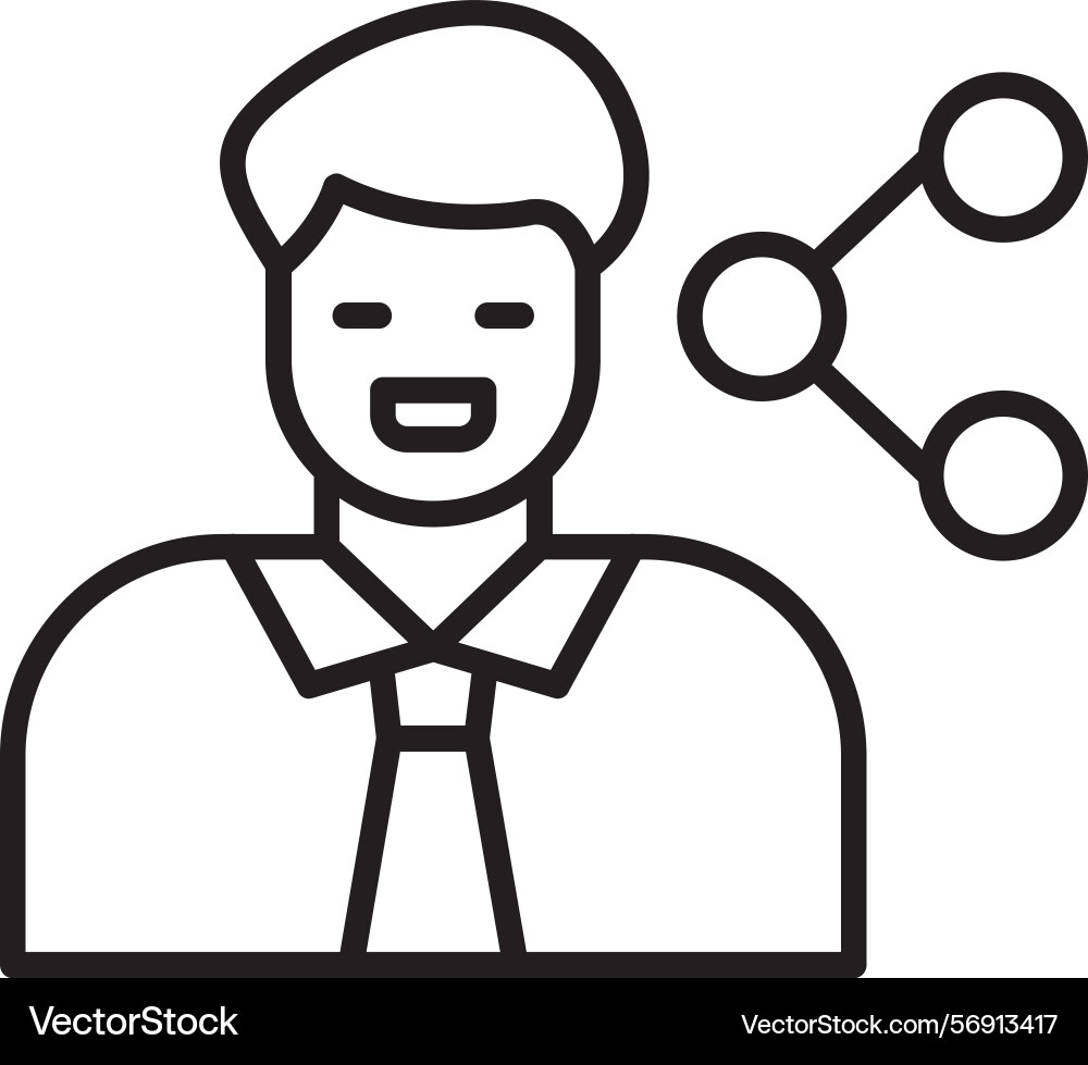Network engineer linear style icon design Vector Image