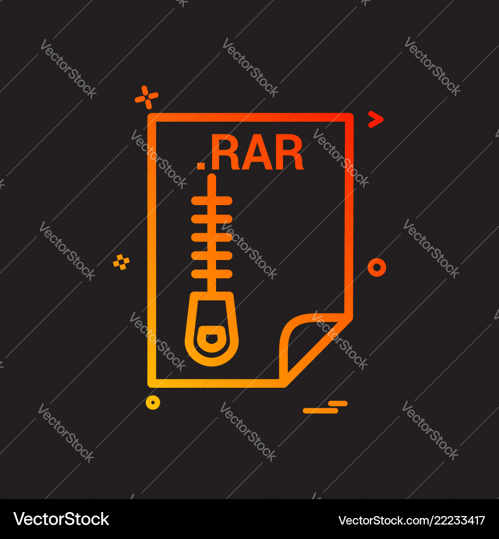 Rar application download file files format icon Rar application download file files format icon Vector Image