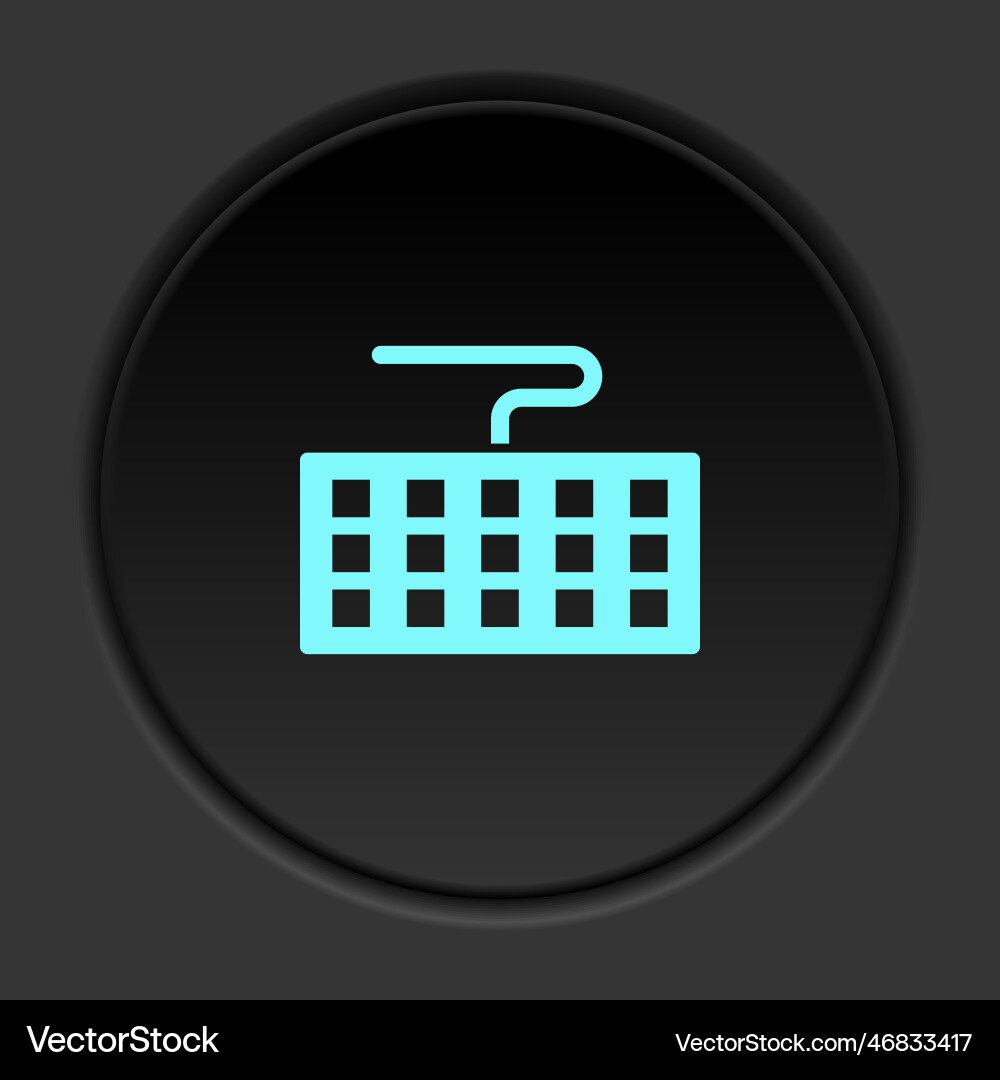 Round button icon keyboard computer banner Round button icon keyboard computer banner Vector Image