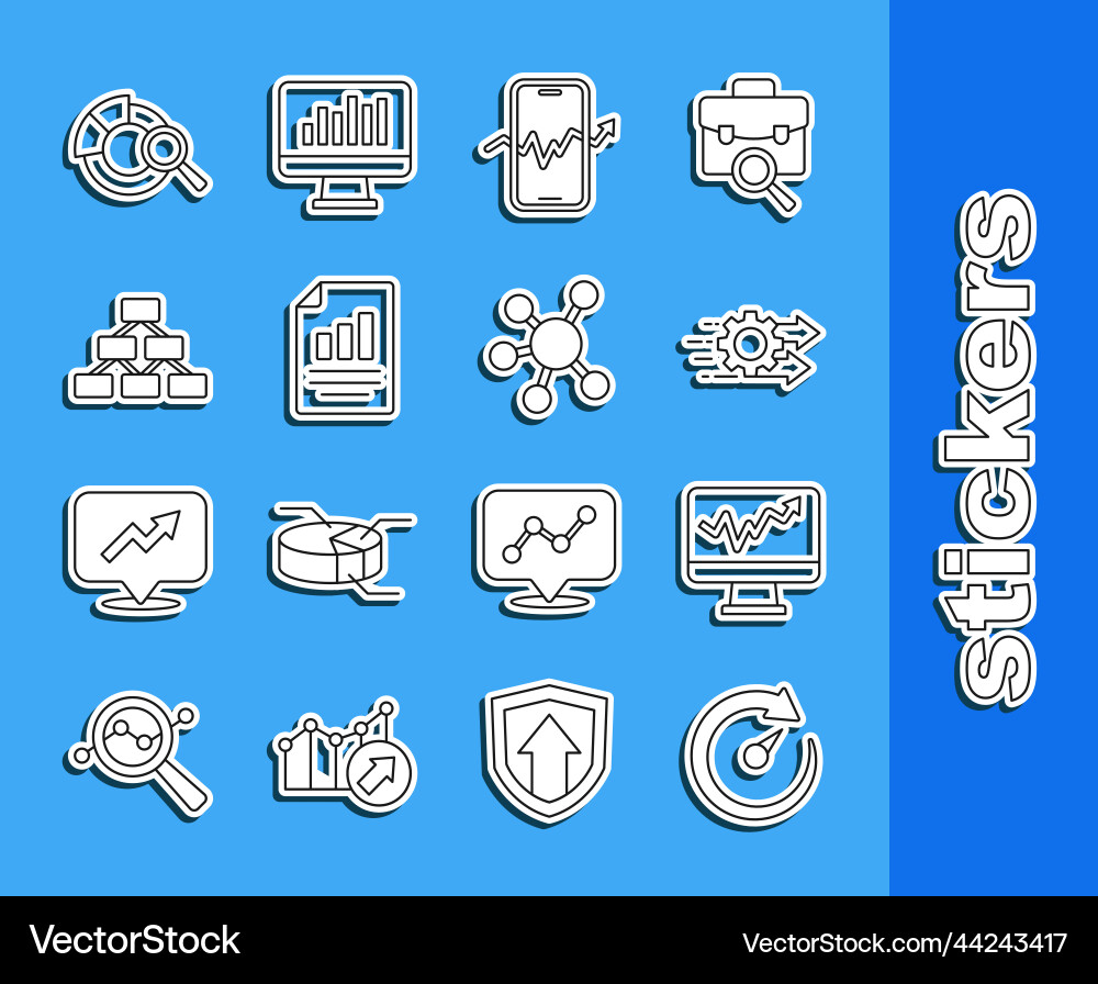 Set line digital speed meter monitor with graph Set line digital speed meter monitor with graph Vector Image