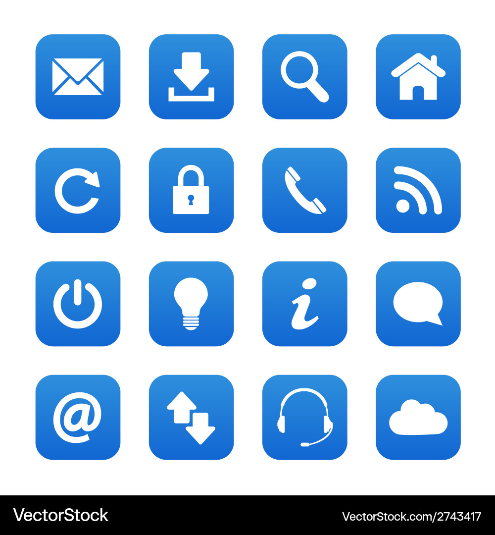 Set of Blue Web Buttons vector image