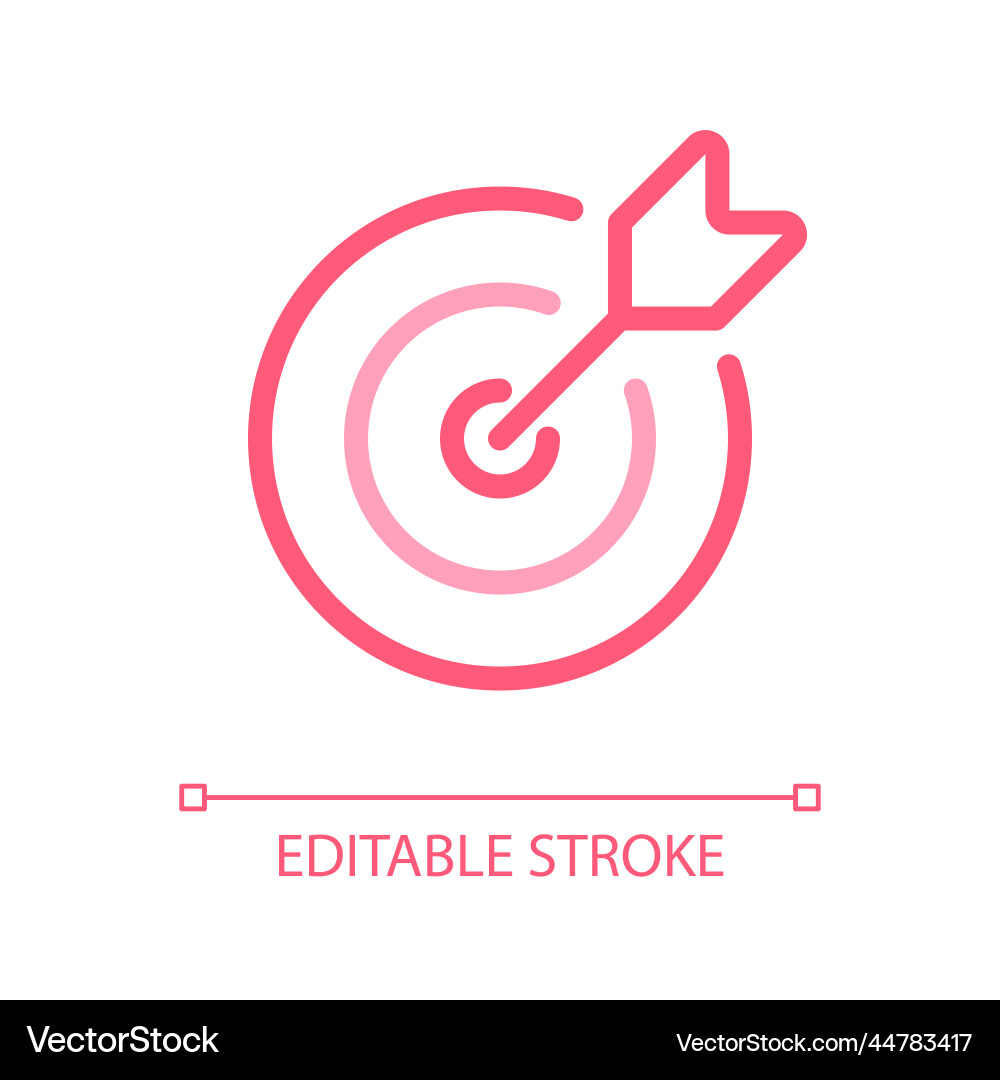 Target pixel perfect color linear ui icon Target pixel perfect color linear ui icon vector image