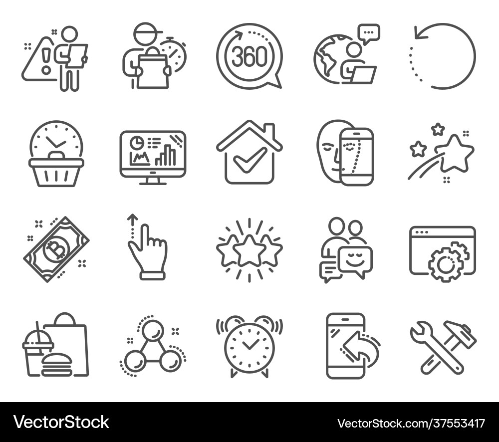Technology icons set included icon as bitcoin Technology icons set included icon as bitcoin vector image