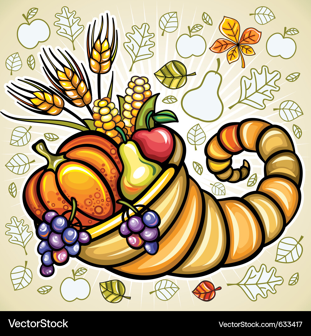 Thanksgiving Cornucopia Vector Image