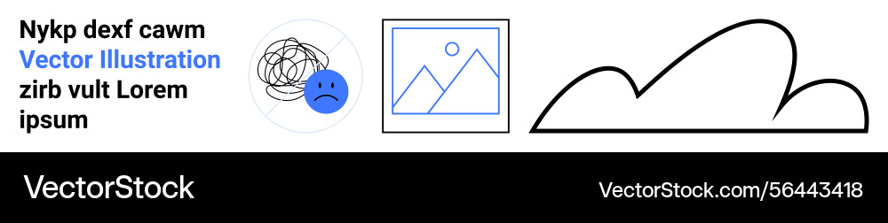 Abstract icons with text sad face emoticon image Vector Image