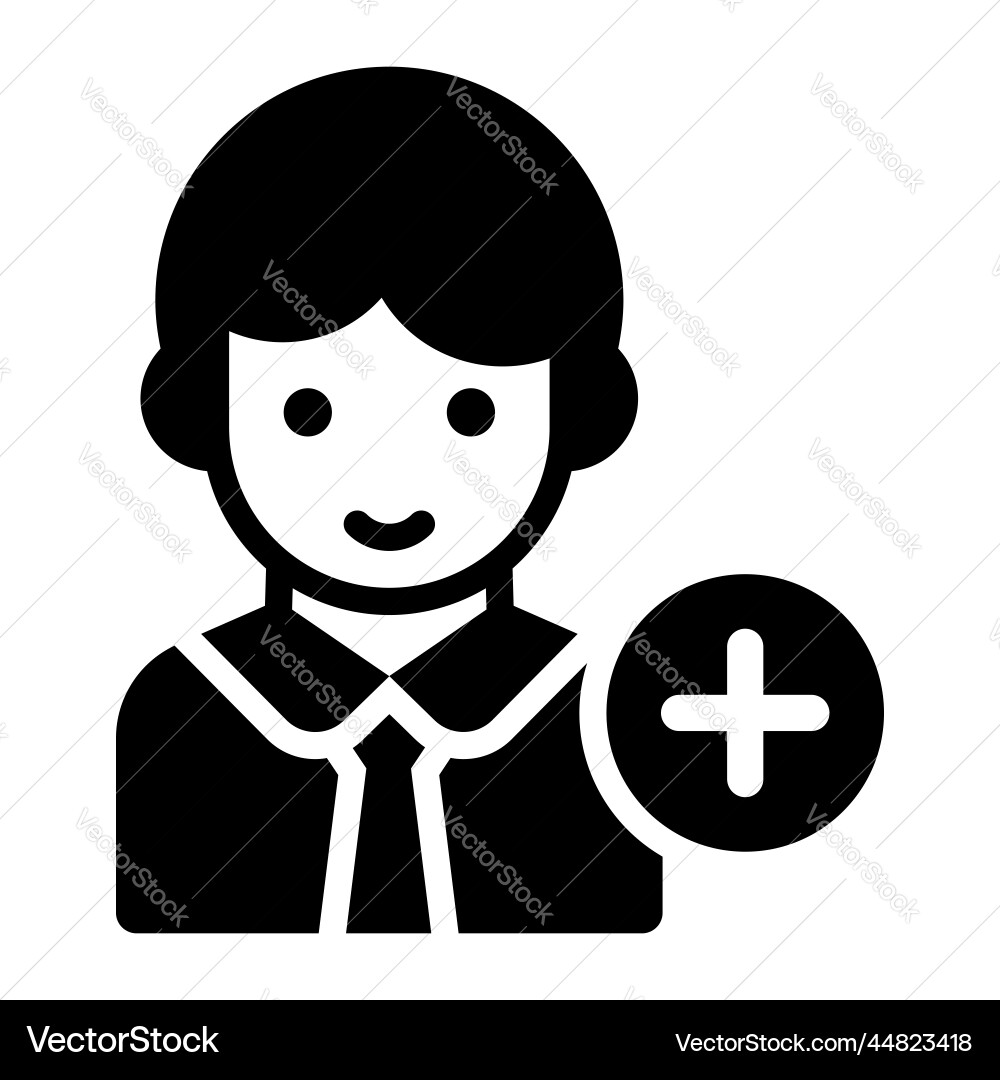 Add user icon interface as a simple sign vector image