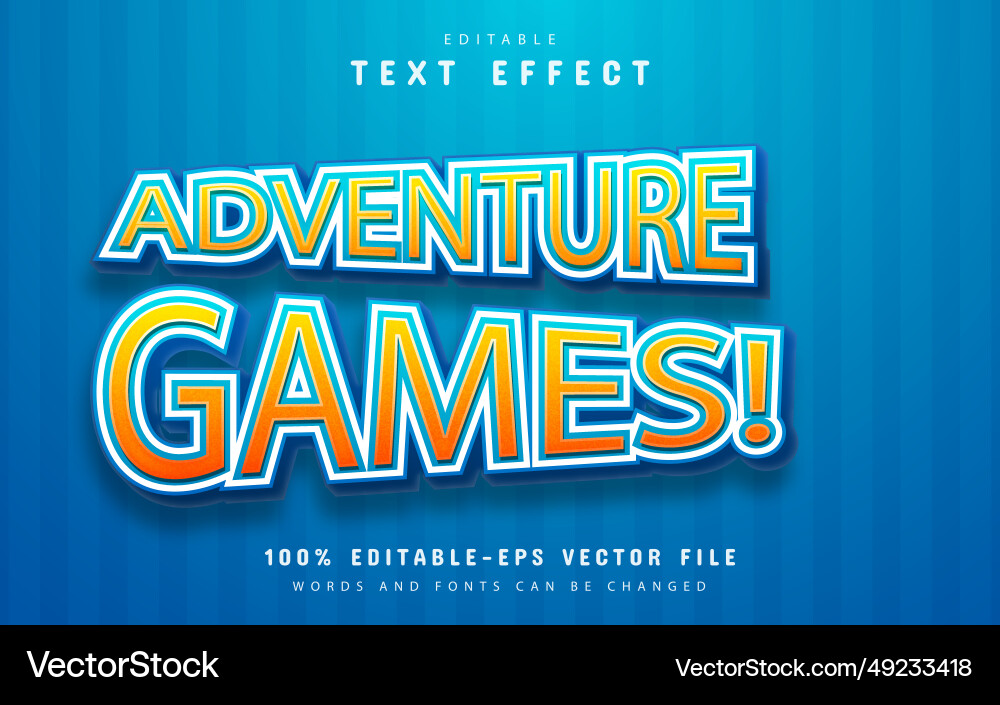 Adventure game text effect Adventure game text effect Vector Image