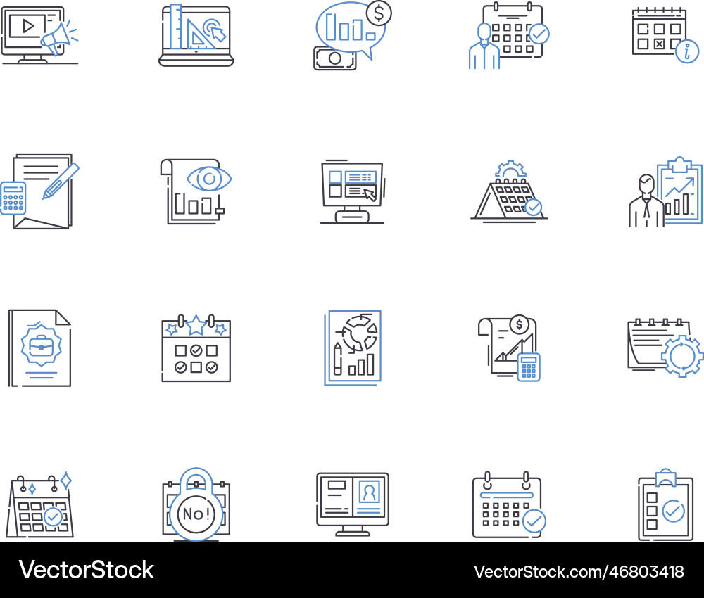 Almanac - Handbook Line Icons Sammlung Almanac - Handbook Line Icons Sammlung vektorbild