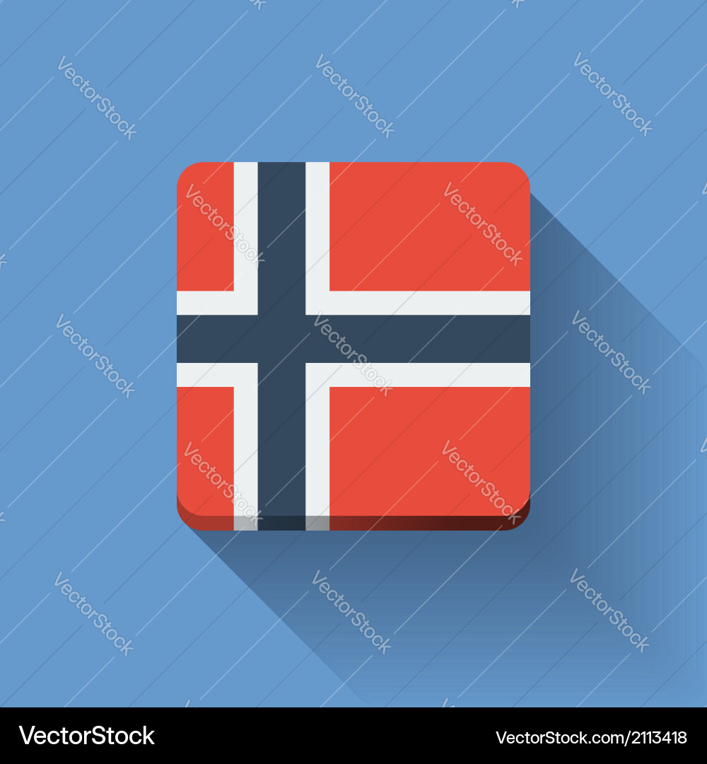 Button with flag of norway vector image