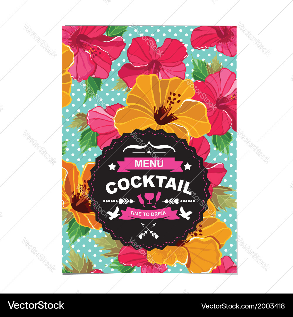 Cocktail bar menu template design Vector Image