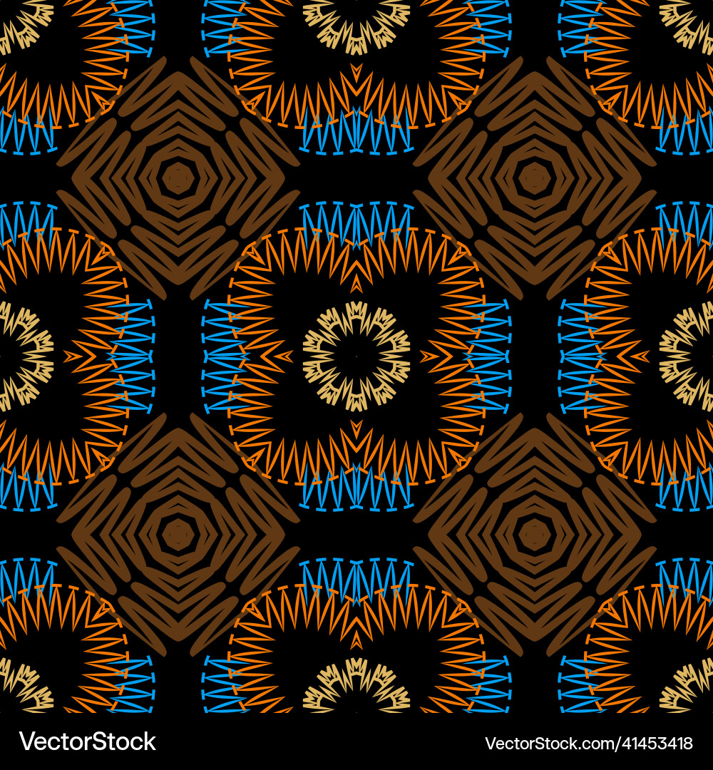 Floral abstract zigzag lines seamless pattern Floral abstract zigzag lines seamless pattern vector image