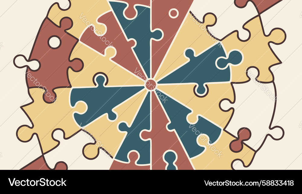 Geometric Puzzle Segmented Circles Vector Image