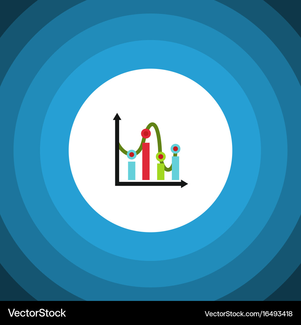 Isolated graph flat icon chart element can vector image