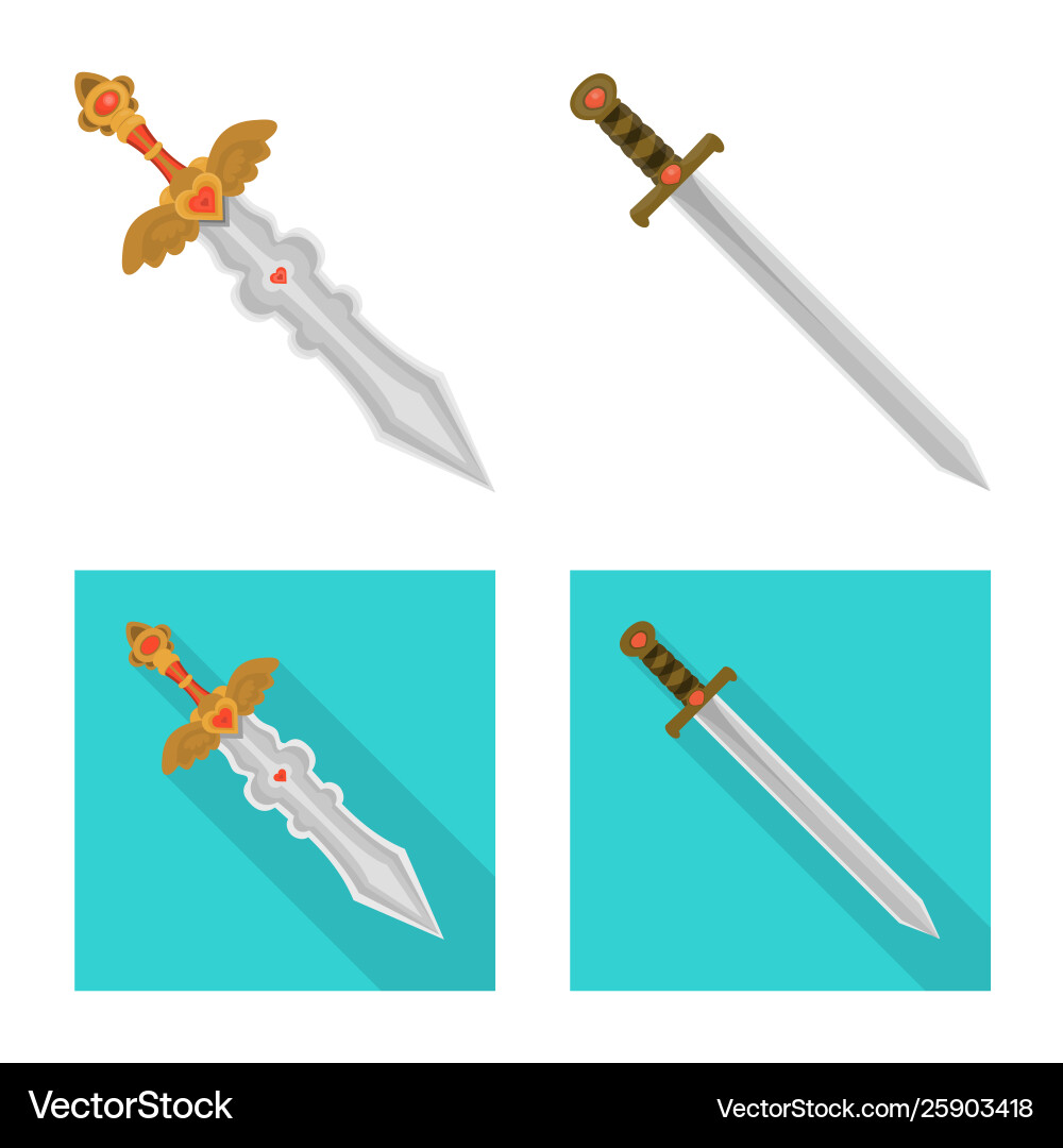 Isolated object game and armor icon set vector image