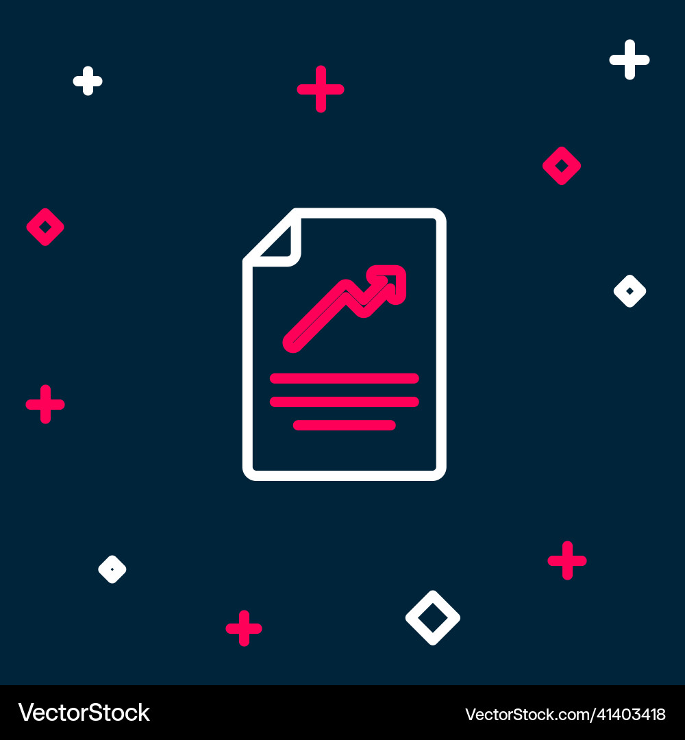 Line document with graph chart icon isolated Line document with graph chart icon isolated vector image