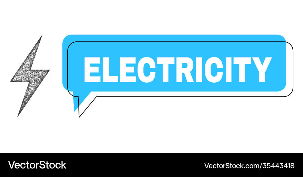 Misplaced electricity message bubble and linear vector image