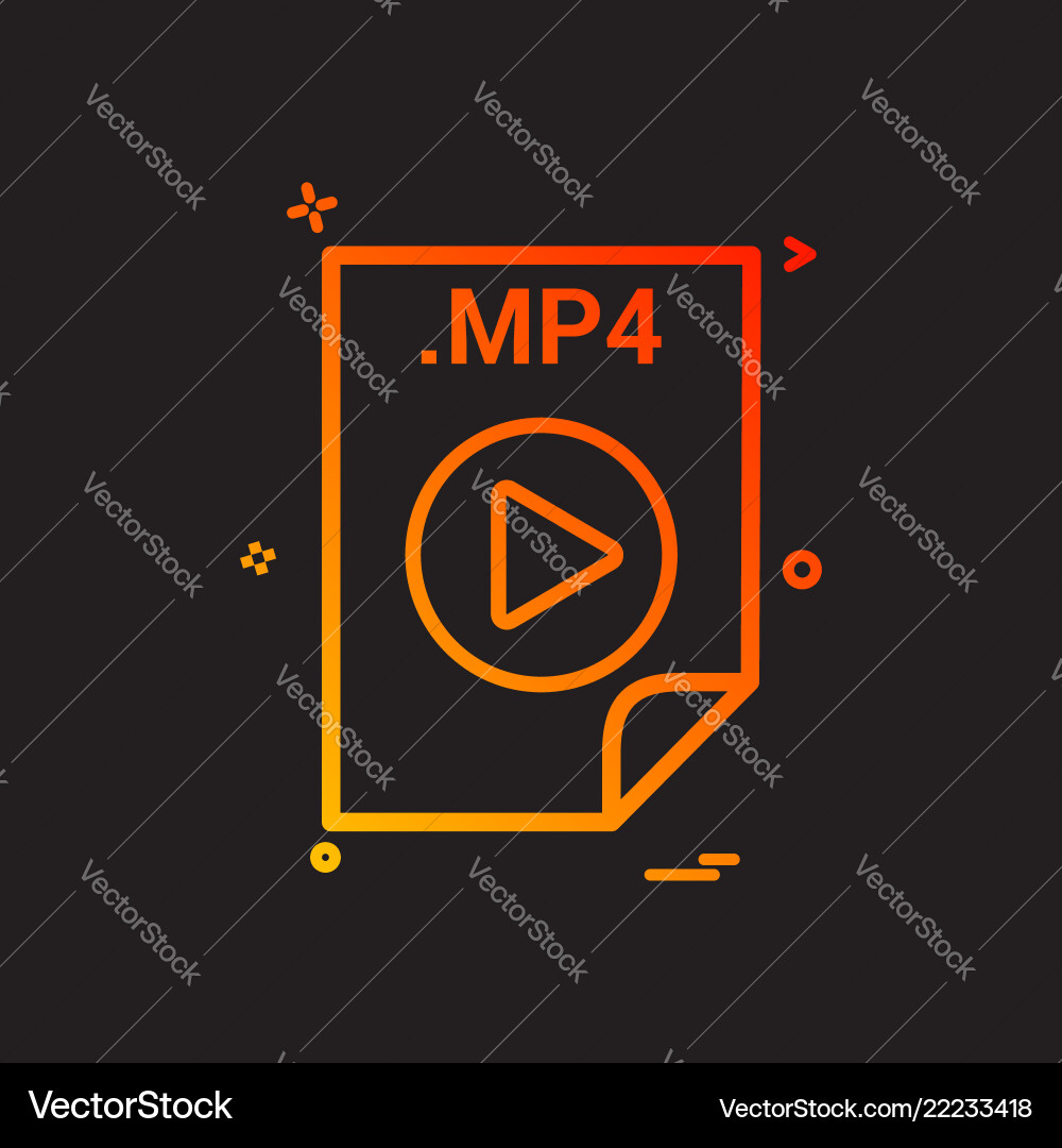 Mp4 application download file files format icon Mp4 application download file files format icon vector image